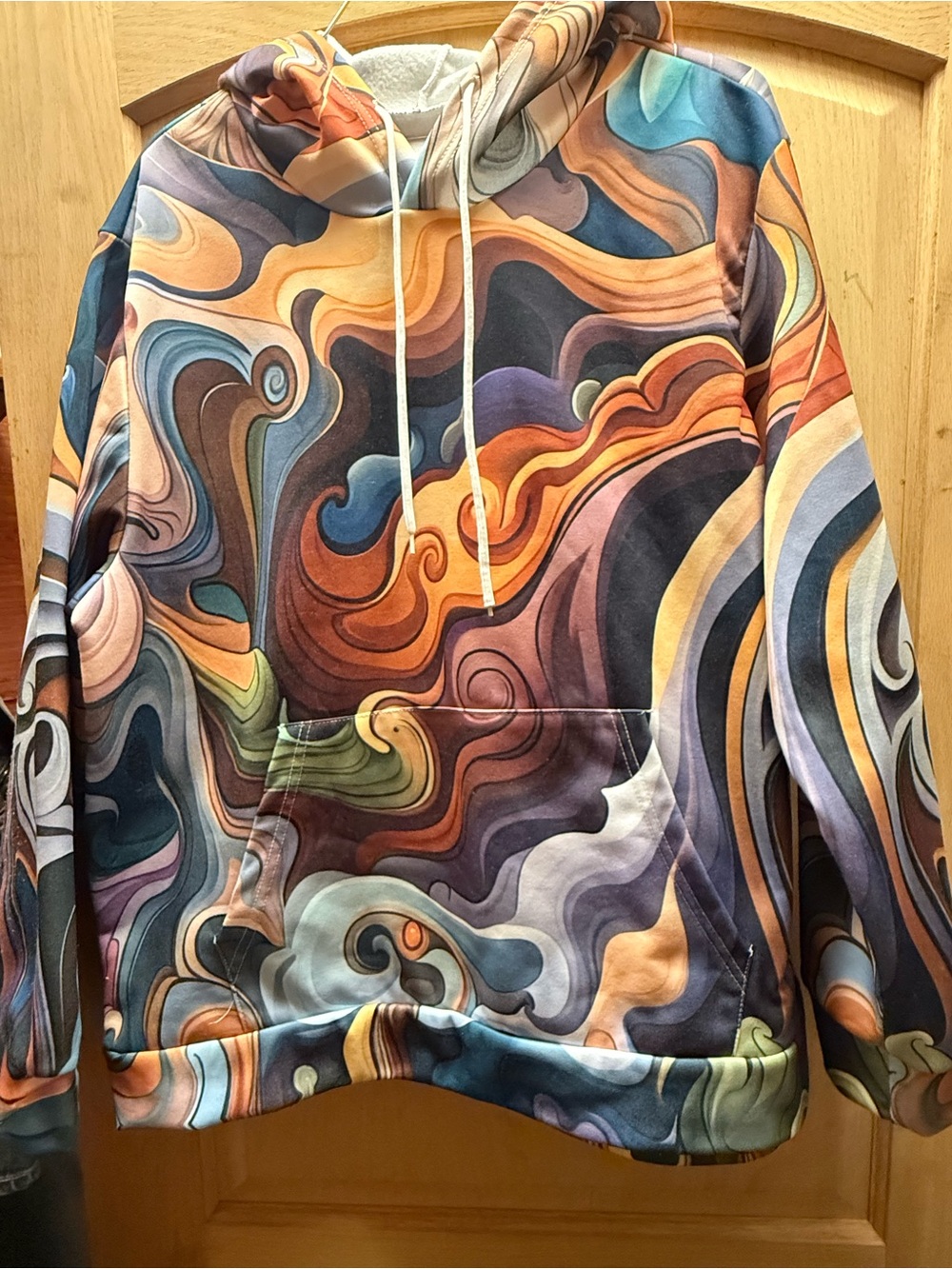 Multicolor Swirl Art Hoodie - Picture 4 of 7